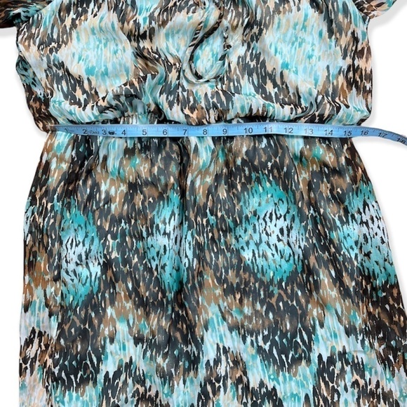 Twenty-Six Brand Abstract Print Layered Open Sleeve Dress sz 7 - Picture 9 of 14